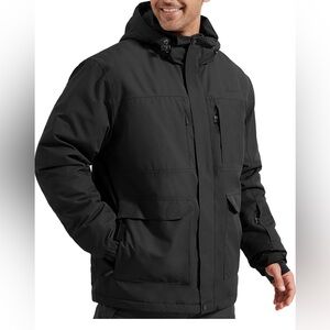 FREE SOLDIER Men's Waterproof Ski Jacket Fleece Lined Snow Coat with Hood XL NWT